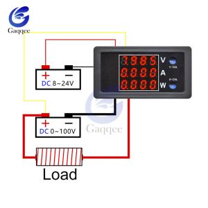 DC 0-100V 10A 1000W LED Digital Voltmeter Ammeter Wattmeter Spänningsström Strömförsörjningsenergimätare Detektor Tester Monitor Monitor