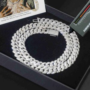 8mm VVS Moissanite Cuban Chain Halsband Partihandel Guldplätering 925 Sterling Silver Fine Jewelry for Women
