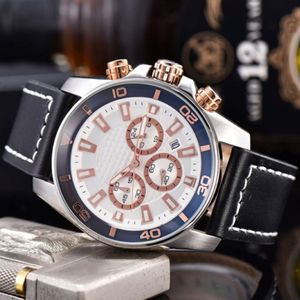 42 mm da uomo orologio da uomo in pelle Masticità Casualmente Orologio Sports Milita