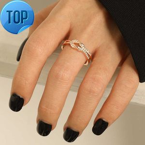Rainbowking s925 silver love friendship ring knotted diamond ring female simple niche design sense of fine jewelry ring