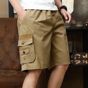 شورت الرجال الرجال متعددة الاستخدامات في منتصف العمر بطول الركبة مع الخصر القابل للتعديل جيوب متعددة لراحة الصيف