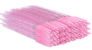 300pcs блестящие розовые одноразовые щетки для микро -ресниц Crystal Mascara Wands Appalator Edge Brow Check Eyelash Brushs Makeup Tool Kit5946851