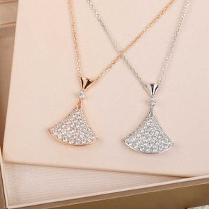 Midrange Charm and Brilliant Jewelry Bulgarly limited necklace High Small Skirt Necklace Fanshaped White have Original logo