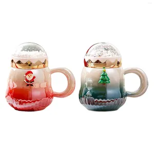 Кружки рождественская кофейная кружка керамическая чашка чайная чашка 17 унций с крышкой молочной шоколадной сок