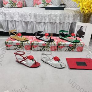 Designerskie sandały płaskie buty luksusowe sandały plażowe moda eksplozja róża czerwona biała biała czarne butę rozmiary 34-43 z włosami pudełkowymi