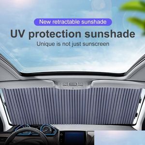 Car Sunshade Insation Sun Visor Sunsn Windshield Retractable Front Window Protection Heat Drop Delivery Automobiles Motorcycles Interi Otdgz