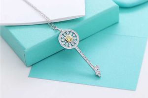 Designer's S925 Sterling Silver Necklace Brand Autumnwinter Sweater Chain Key Long Long