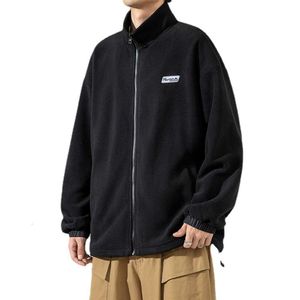 Cardigan hoodie jacka trendig varumärke Loose Casual American Men's Spring and Autumn Standing Collar Top