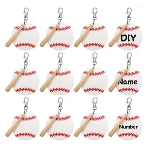 Schlüsselanhänger 36 Stücke modische Acryl Baseball Schlüsselbund Kettenketten Ringe Spinnen Hummerverschluss DIY -Handwerk