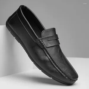 Casual Schuhe Slaser Männer 2024 Mode Sommer Comfy Herren Flats Leder mit klassischem Originalsty