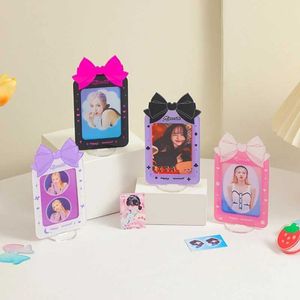 Albums Books Kawaii 3-inch photo frame acrylic stage cute bow photo small card display frame idol image poster bedroom desktop Q240523