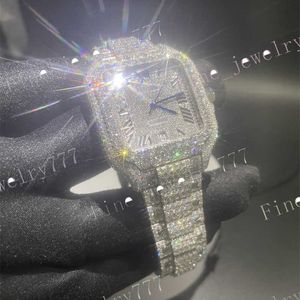 Niestandardowy luksus zegarek Mężczyźni Moissanite Diamond Watch Iced Out Vvs Moissanite Watch