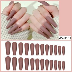 Cross Border Long Ballet Frosted Grey Wearing Nail Patch Artificial Hand Finger Patch Special Nail Patch Wholesale Direct Supply