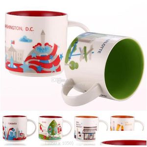 Kubki Ins Styles 14 uncji 400 ml ceramiczny kubek Japan American New York Orleans Los Angeles Paris London England Washington DC China City Best Oaura