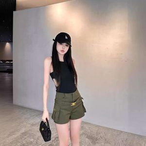 Women's Two Piece Pants C24 Summer Metal Triumph Returns Simple Casual Versatile Straight Shorts