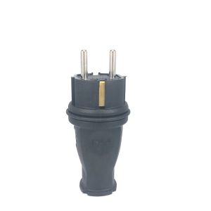 EU Rubber Waterproof Socket Plug Electrial Grounded European Connector With Cover IP44 For DIY Power Cable Cord 16A 250V