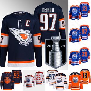 97 Connor McDavid 2024 Cup Cup Finals Jersey Leon Draisaitl Stuart Skinner Darnell Медсестра Джек Кэмпбелл Райан Nugent-Hopkins Edmonton Zach Hyman Oilers Jerseys