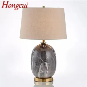 Table Lamps Hongcui Modern Ceramic Lamp LED Nordic Creative Grey Bedside Desk Light Decor For Home Living Room Bedroom