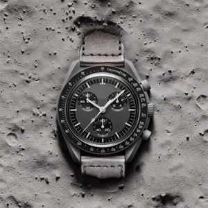2022 NOWOŚĆ BIOORMIC PLANET MENS ZWYTAJĄ PAŁKOWICIE FUNKCJA Chronograph Quarz Watch Mission to Mercury 42mm Nylon Watch Master Wristwatches 303a