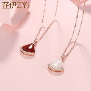 High cost performance jewelry Bulgarly necklace silver womens small skirt fanshaped fashionable have Original logo