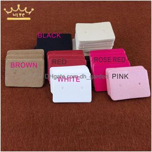 Tags Price Card 3.5X2.5Cm Kraft Paper Ear Studs Hang Tag Jewelry Display Earring Ring Drop Delivery Otgna