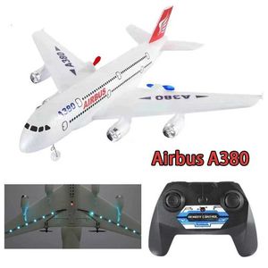 Aircraft Modle Electric/RC Aircraft Airbus A380 RC Drone Toy Remote Control Aircraft 2.4G Fixat Wing Outdoor Aircraft Model Barn och pojkar Aldute Gift WX5.23