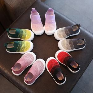 Size 20-31 Children Shoes Spring Autumn Kids Sneakers Soft Breathable Mesh Boys Slip-on Shoes Patchwork Color Girls Shoes 240524