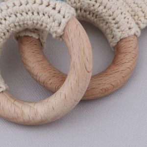 1 PC Baby Wood Rattle Toy Crochet Animal Dinosaur Baby Teether Gym Musik Rattle Ring Toys Newborn Pram barnvagn Toy Baby grejer