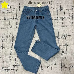 Vetements pants Men's Pants Heavy Fabric VTM Trousers High Quality Letter Embroidery Classic Jeans Buttons Pocket Blue Men Women 1 1 Vetements Denim Pants 385