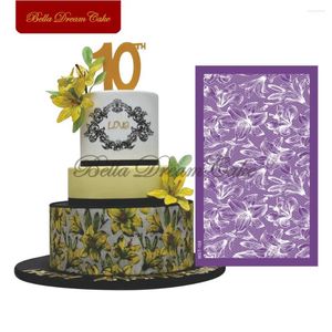 Stampi da forno a maglia mesh floreale stencil fonditore stancils modello per il tasso di decorazione di stampi in tessuto per matrimoni.