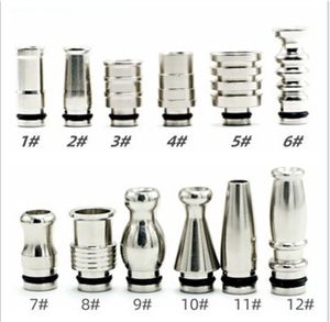 Stainless Steel 510 Drip Tips Cigarette Holder SS Silver driptip Smoking Pipe Accessories Mouthpiece For 510 Thread Smoke RDA RBA Tank Atomizers Mouth Pieces Covers