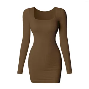 Casual Dresses Women bodycon mini långärmad klubbfest kort för daglig shoppingkläder