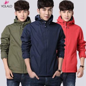 Men's Trench Coats VOLALO Glennaker Lake Rain Hooded Waterproof And Breathable Men Mens Spring Autumn ArmyGreen Jackets