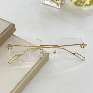 NewArrival Designer CT0113 Unisex Bigface Unisex Rimless Solglasögon Frame 59-20-140 för receptglasögon Guld Silver Fulluppsättningsfodral 2369