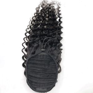 Deep Wave Ponytail peruanische indische malaysische jungfräuliche Haarprodukte Brazilianische Haarverlängerungen 8-24 Zoll natürliche Farbe Shkax Shkax