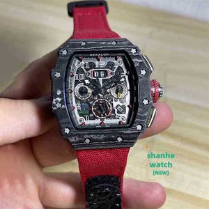 RM Watch Date Hongle Carbon Fiber J-Dimension Machine Watch Mens Black Technology Luxury Meter Magic Samma hand RM056