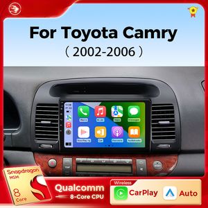 Rádio DVD de carro para Toyota Camry 5 XV 30 2001 2002 2003 2004 2005 2006 sem fio CarPlay Multimídia Android Auto Qualcomm 665