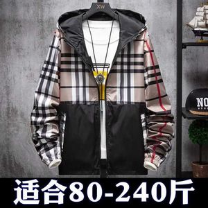 Men's Jackets New checkered jacket for spring and summer mens plus size color matching fashionable and casual top hat panel Q240523