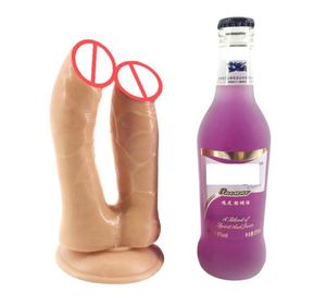 Realistyczna podwójna penetracja dildo Penis Big Anal Sulce Cup Real Feel Duże kutas dla dorosłych zabawki dla kobiet lesbijki 9545722