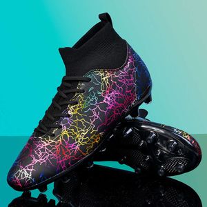 Nuove linee di fulmini di arrivo stivali da calcio tacchette nere blu nera High Top Ag