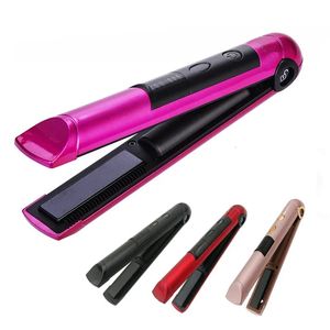 USB Rechargeable Professional Hair Curling Iron 2 IN 1 Twist Portable Straightener Curler Flat Styler Styling Tool 240515
