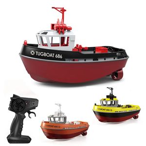 JIKEFUN RC Boat 2.4G 172 Powerful Dual Motor Long Range Wireless Electric Remote Control Tugboat Model Toys for Boys Gift 240523
