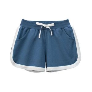 Shorts 2024 barns korta byxor sommarkläder pojkar flickor sträcker godis färg sida rand sport shorts avslappnad strand kort 2-9 år y240524