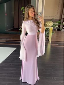 2024 Gorgeous Elegant Prom Dresses mermaid sky blue Long Sleeve Appliques Mermaid Long Train Women Evening Pageant Gowns Plus Size Custom Made cocktail party gown