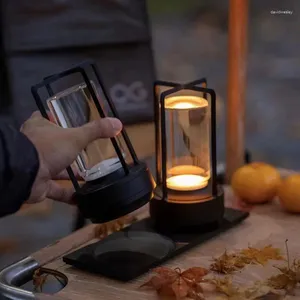 Bordslampor LED trådlös lampa industriell stil metalldesk utomhus camping atmosfär ljus restaurang kreativa nattlampor