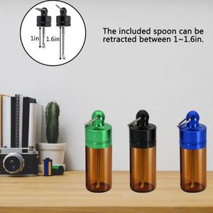 Mini Glass Snuffer Bottle Bottle Bottle Box для хранения для хранения для сухой травы табачные восковые нефтяные буровые установки Dabber Spoon Holder Accessories