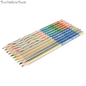 Matite di matite di matite arcobaleno a piombo color matita 3 a colori misti per studente graffiti a matita per bambini di cartoleria set 10 pezzi WX5.23
