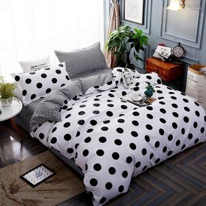 Bedding Sets Dream NS Set Black White Geometric Pattern Lattice Home King Duvet Cover Pillowcase Warm Soft Bedroom