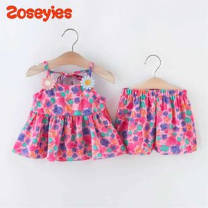 Kläder set familj matchande kläder sommar baby flicka set blomma hängande jacka shorts cool och söt tvådelar set wx5.23