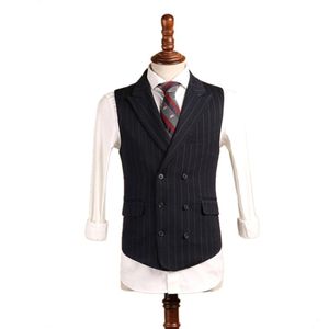 Black Polyester Tweed Vests Slim Mens Suit Vest Custom Made Wool Prom Tuxedo Vest Men Wedding Waistcoat Mens Dress Striped Vests Groom 2369